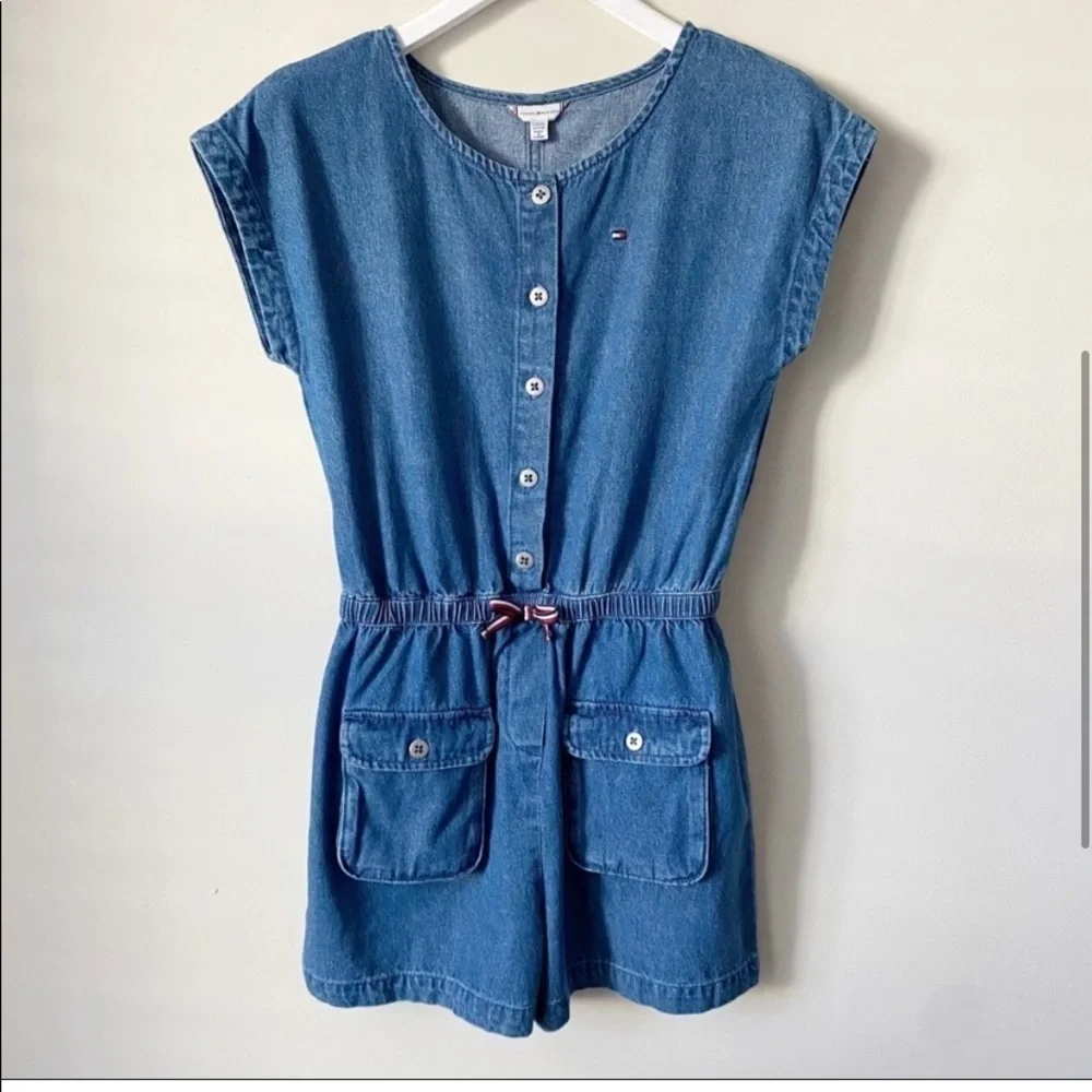 Tommy Hilfiger Romper Chambray Blue Size L 12/14 - Picture 1 of 9